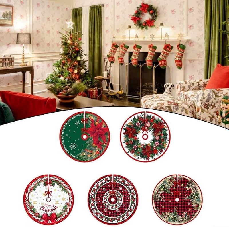 تنورة شجرة الكريسماس بتصميم فني كرتوني ممتع للعطلات مقاس D - Image 4